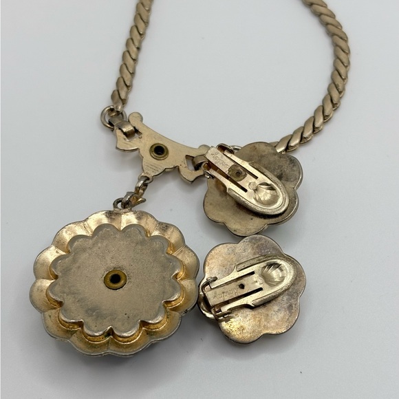 Vintage Barclay Rhinestone Necklace and Earring Set - Picture 4 of 7